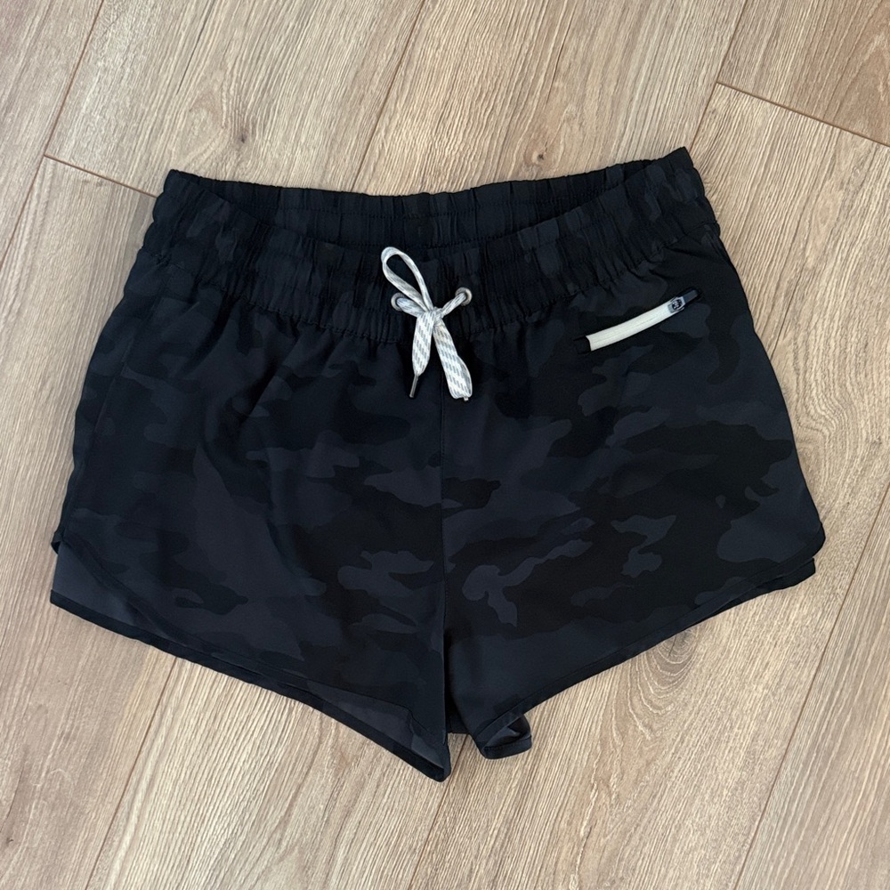 Vuori Black Camo Athletic Shorts